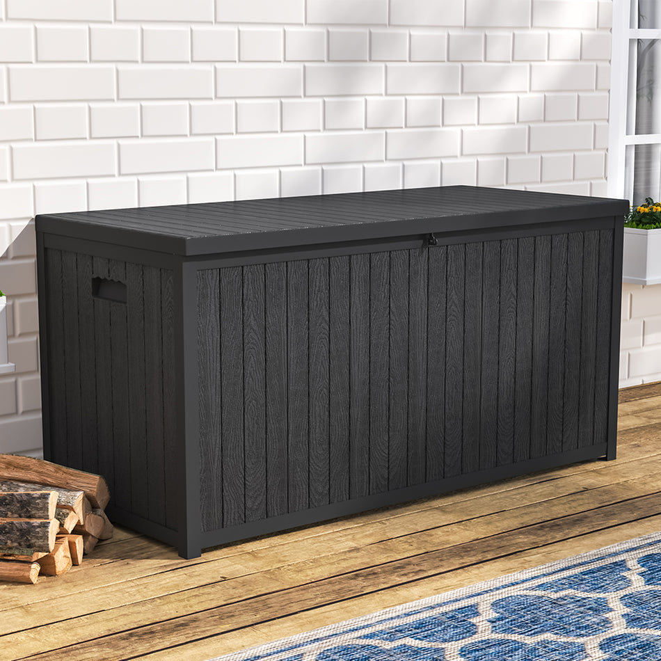 430L Black Lockable Plastic Waterproof Garden Storage Box