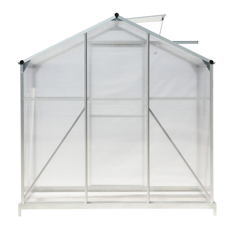 4x6ft White Framed One Vent Greenhouse with Base