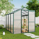 6*8ft Green Framed Aluminium Greenhouse with Window Opening
