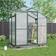 4x6ft Garden Greenhouse Green Framed with Vent