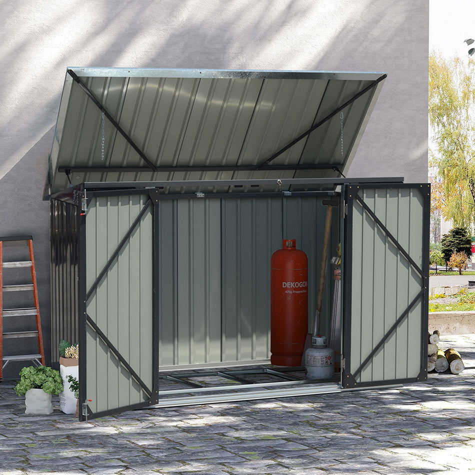 4x6ft Black Outdoor Storage Shed for Rubbish Bin